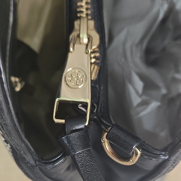 *SALE PRICE Tory Burch Black and Cream Checkered Satchel EUC - Picture 11 of 16